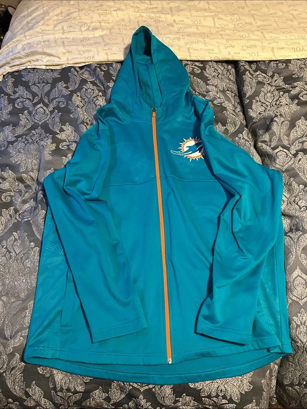 Miami Dolphins Teal Full‑Zip Hoodie Jacket
